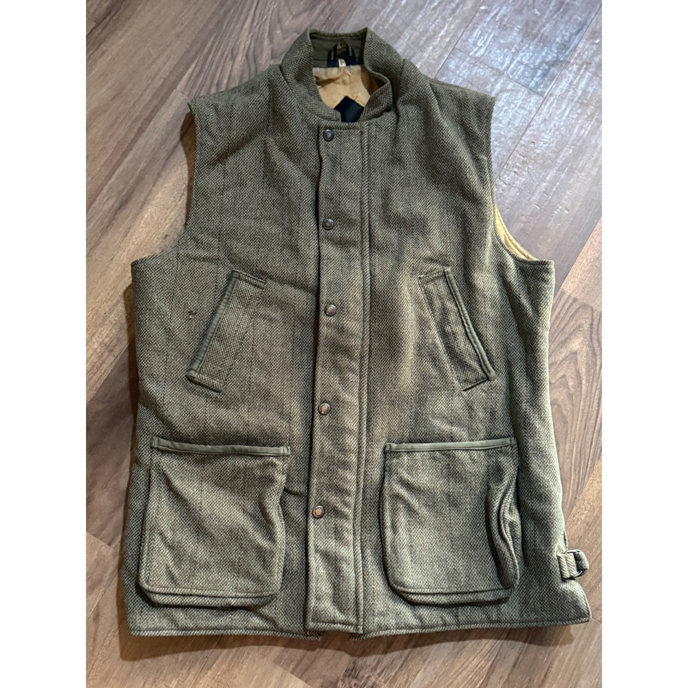 Mascot Mens Wool Herringbone Tweed Shooting Vest Sz L Made in England